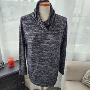 Gap womans M cowl neck long sleeve black heather sweater B2